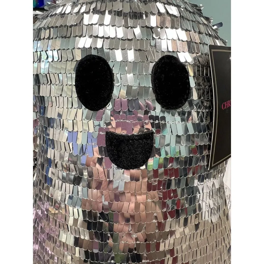 Viral Disco Ghost Christian Siriano Halloween Ghost Silver Disco Ball Plush #356